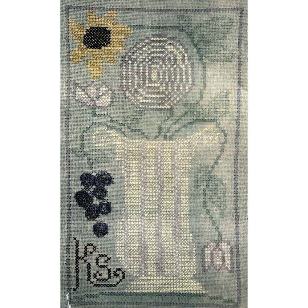 OOP Ewe & Eye and Friends SPRING URN Cross Stitch Chart Kit 32ct Linen, Floss*